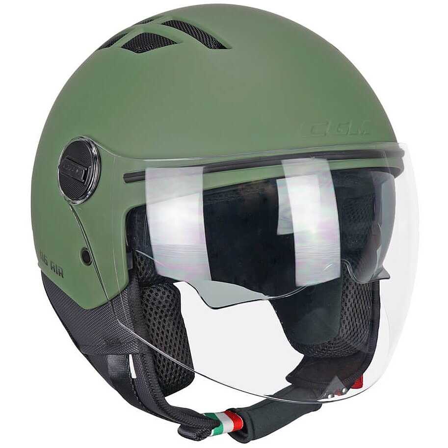 CGM 116A Air Verde Opaco – Casco Jet Moto ECE 22.06