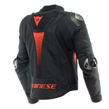 Dainese Super Speed 4 – Giacca Moto in Pelle Uomo Black-Matt/Fluo-Red