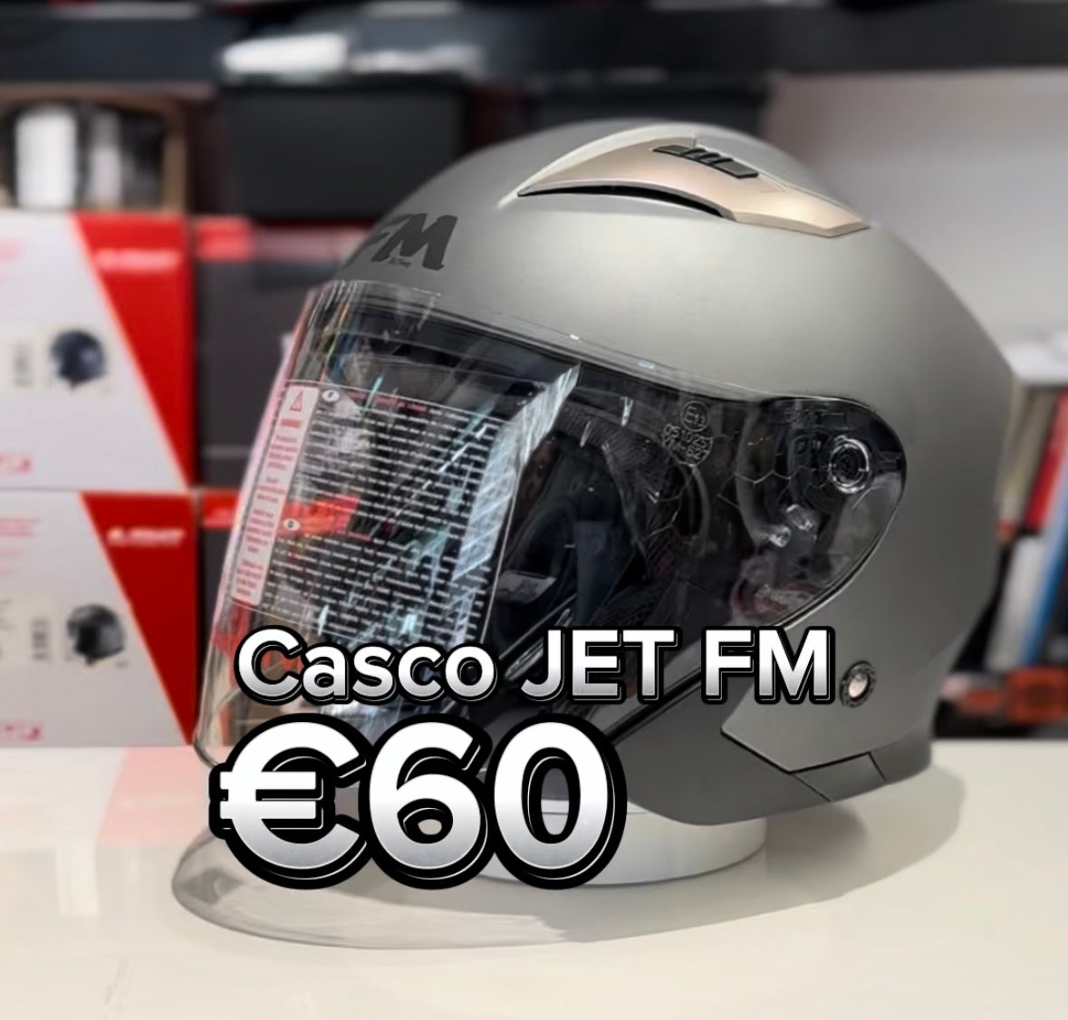 FM, Casco Jet Doppia Visiera - GRIGIO