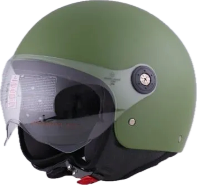 Casco Moto Jet Militare ANT Verde - Visiera Elicotterista, Omologato ECE 22.05 Taglia XL - Foto 4