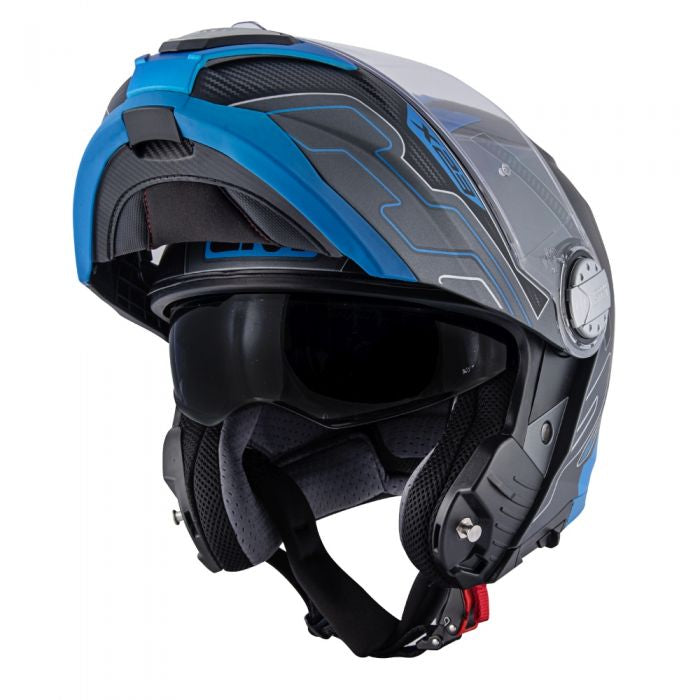 GIVI CASCO Modulare x23 protect matt titanium/black/blue XS