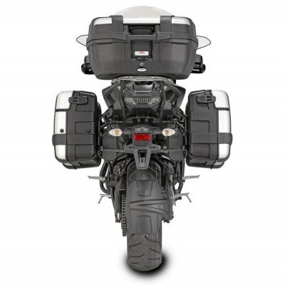 GIVI TRK33NPACK2  COPPIA VALIGIA NERA 33 LT CON FINITURA IN ALLUMINIO ANODIZZATO DOTATA DI SPORTELLO DI APERTURA SUPERIORE.