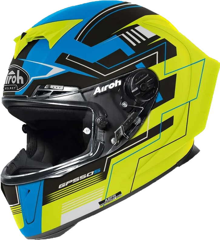 Airoh GP 550 S Casco Integrale In Carbonio e Kevlar - CHALLENGE BLUE YELLOW MATT