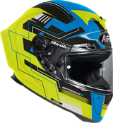 Airoh GP 550 S Casco Integrale In Carbonio e Kevlar - CHALLENGE BLUE YELLOW MATT