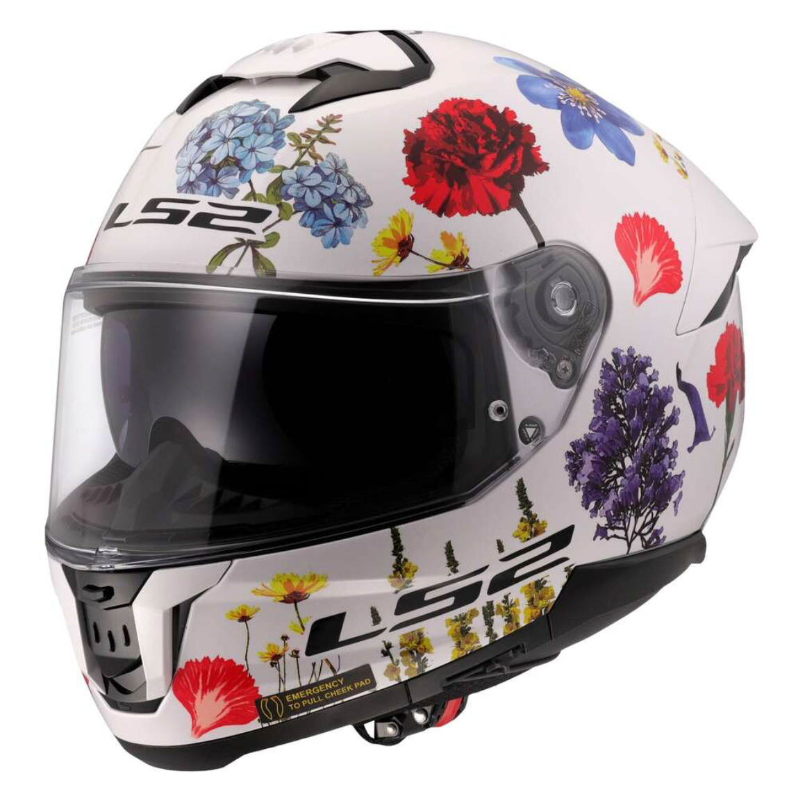 LS2 FF808 Stream II Flowers White – Casco Integrale Moto ECE 22.06