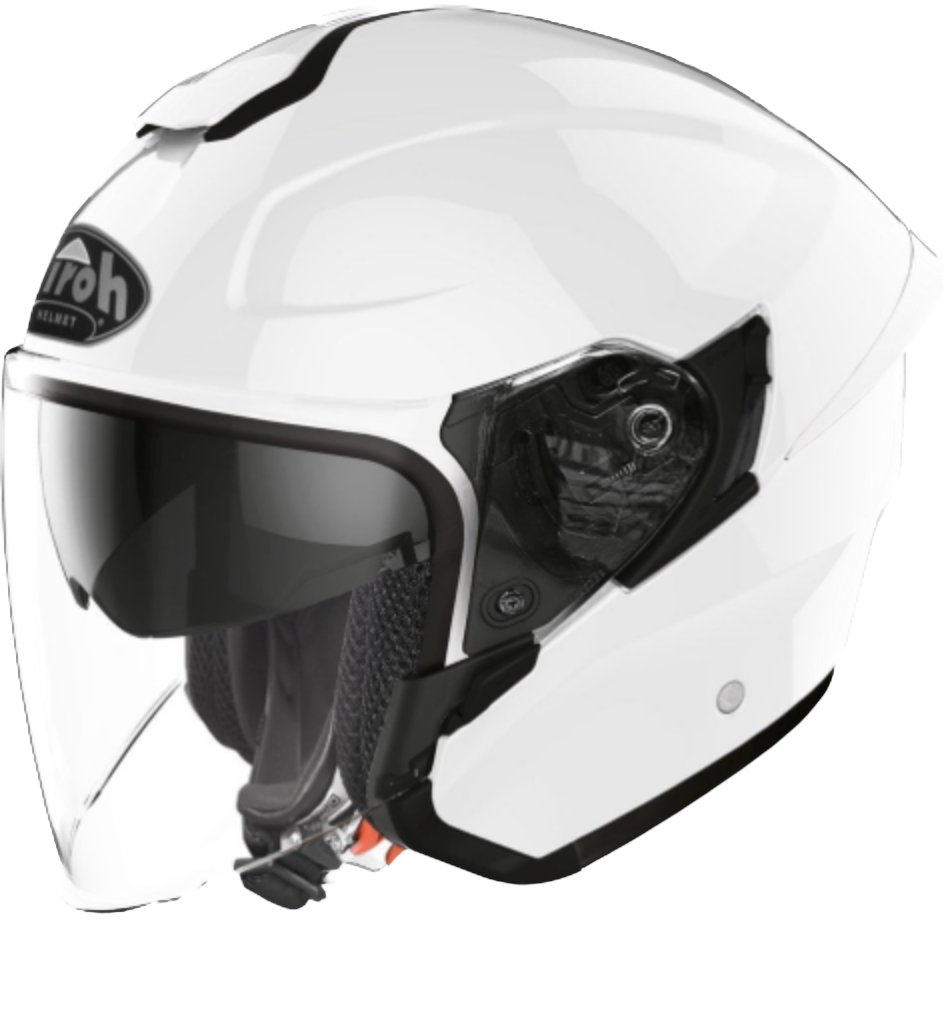 Airoh H20, Casco Jet In Fibra Di Carbonio Tricomposito - Bianco Lucido