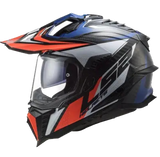 LS2 MX701 Explorer C, Casco Adventure - BLUE WHITE RED