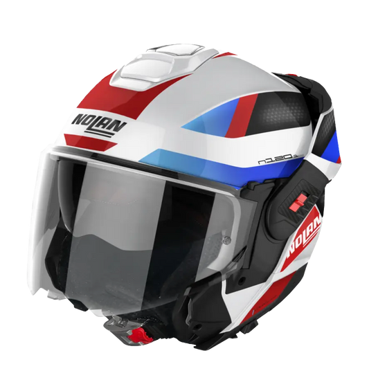 LS2, Advant X CARBON, Casco Modulare Con Mentoniera Apribile A 180° -  Future Bianco Blu