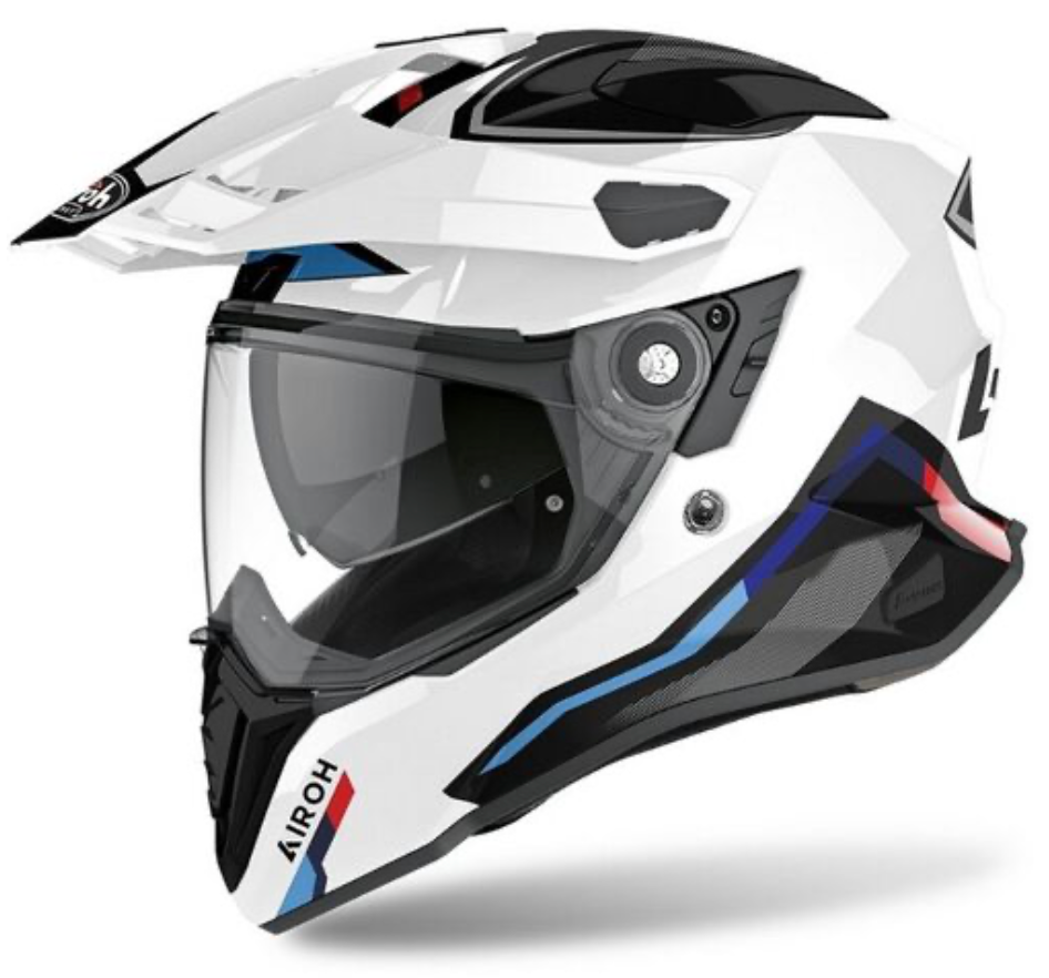 Airoh Commander Casco Adventure Con Doppia Visiera - Factor White Gloss S