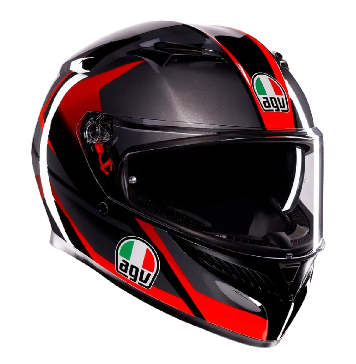 AGV K3 STRIGA BLACK/GREY/RED - CASCO MOTO INTEGRALE E2206