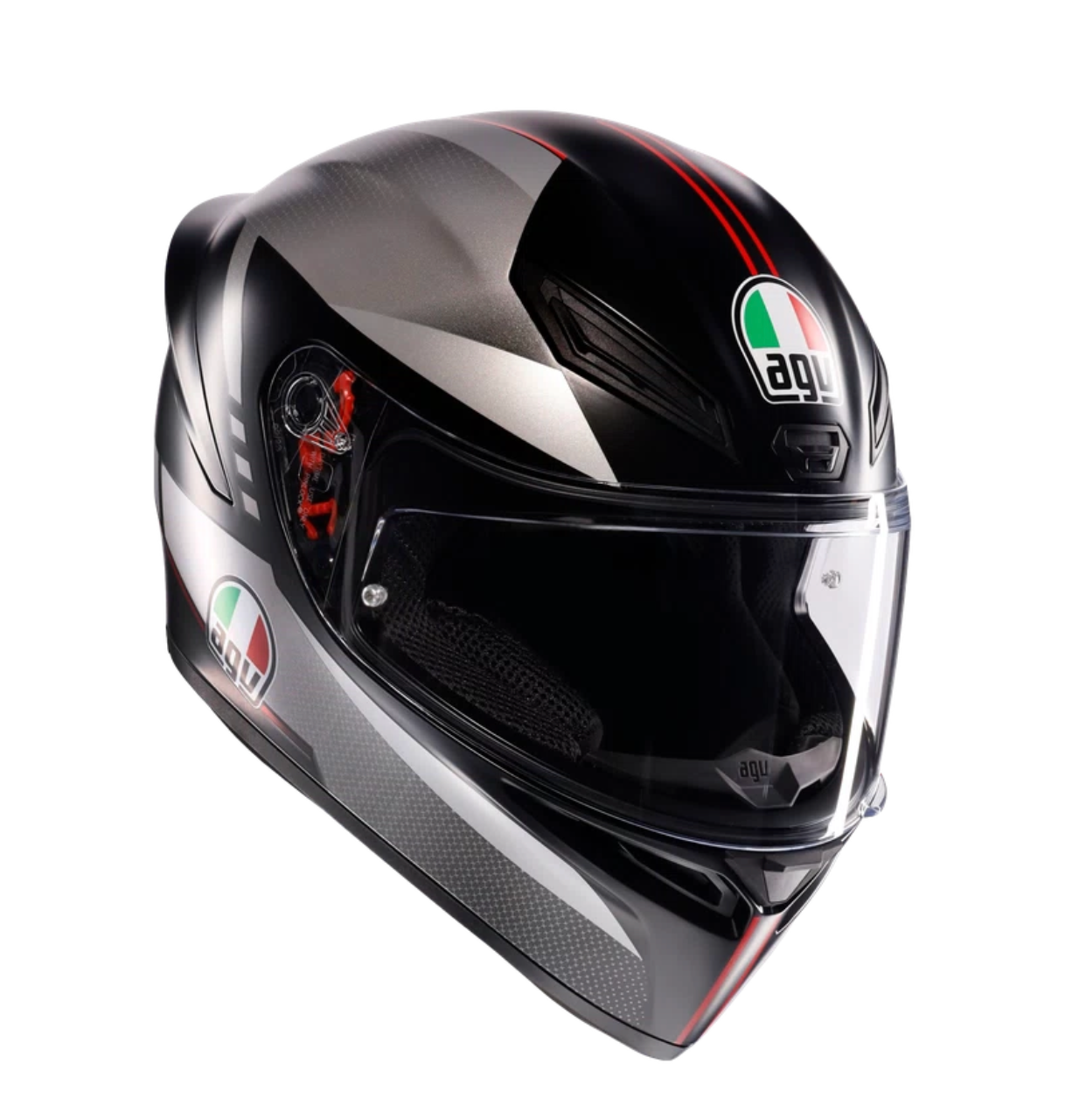 AGV K1 S LAP MATT BLACK/GREY/RED - CASCO MOTO INTEGRALE E2206