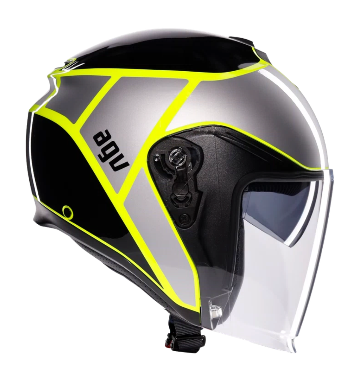 AGV IRIDES DAVAO BLACK/GREY/YELLOW FLUO - CASCO MOTO JET E2206