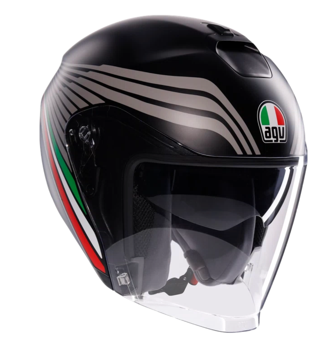 AGV IRIDES BOLOGNA MATT BLACK/TRICOLORE - CASCO MOTO JET E2206