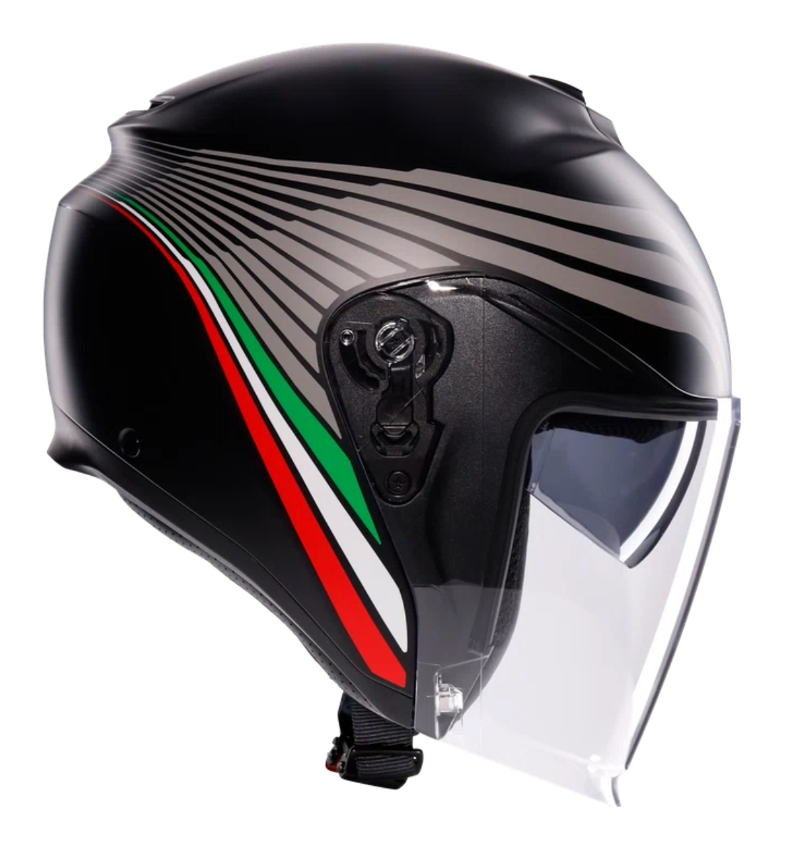 AGV IRIDES BOLOGNA MATT BLACK/TRICOLORE - CASCO MOTO JET E2206