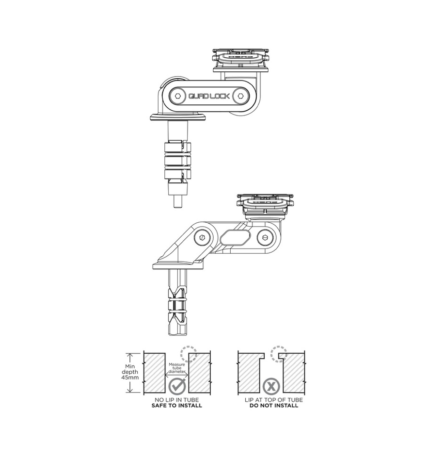 Supporto di montaggio del piantone dello sterzo QUAD LOCK