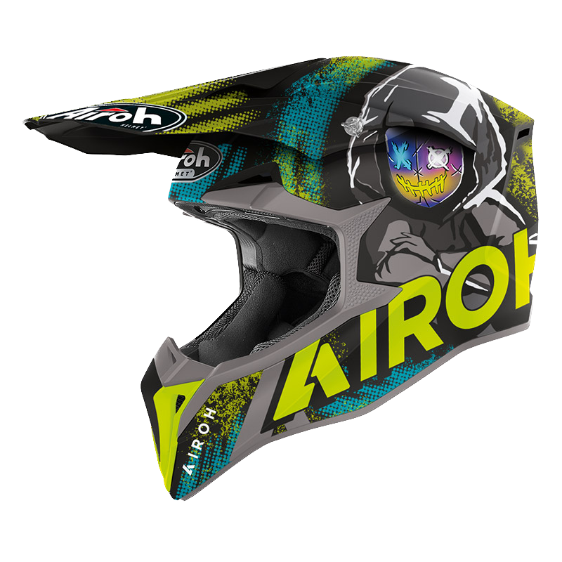 Airoh Wraap, Casco Integrale Off Road - Alien Yellow Matt