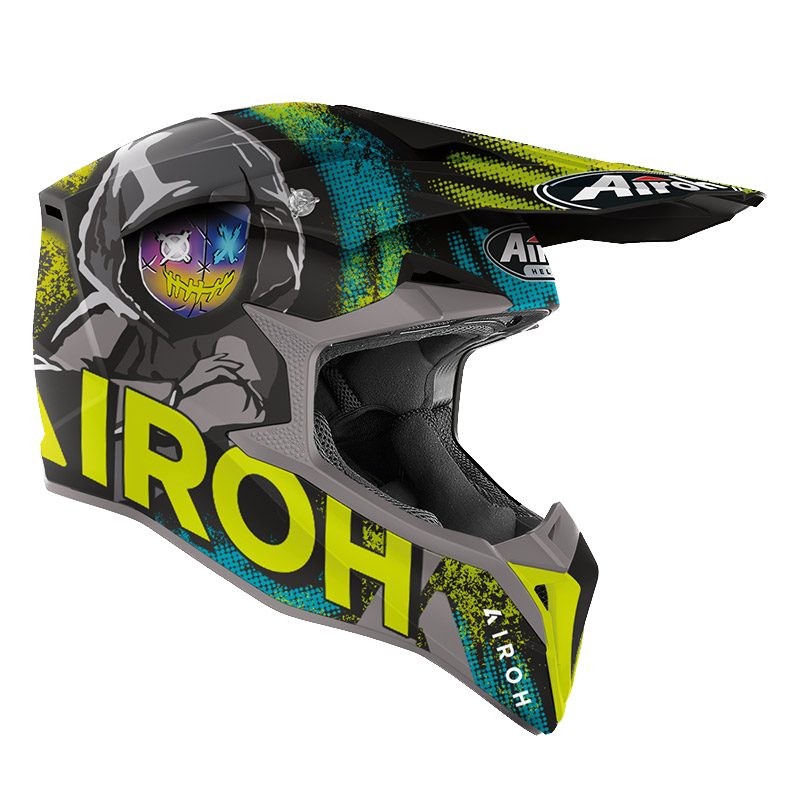 Airoh Wraap, Casco Integrale Off Road - Alien Yellow Matt