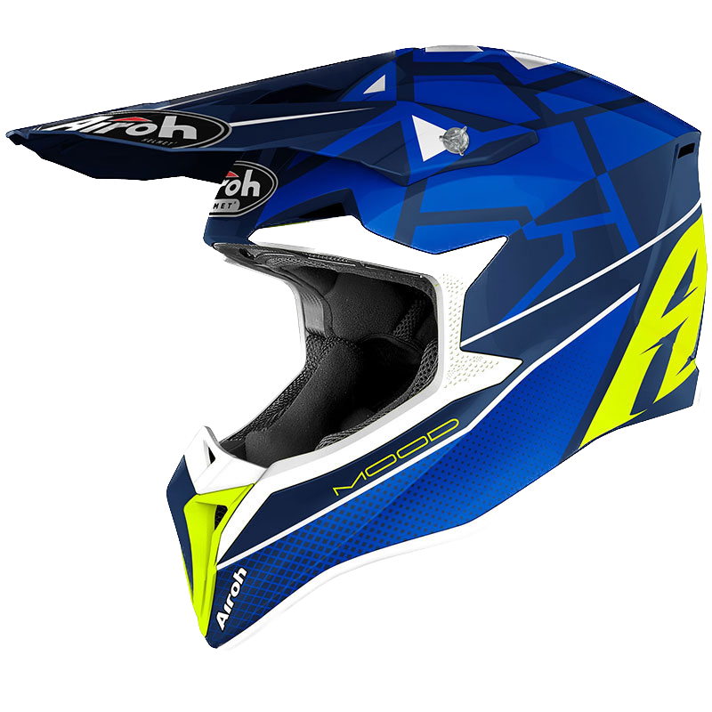 Airoh Wraap, Casco Integrale Off Road - Mood Blue Gloss