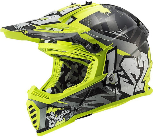 LS2 MX437 FAST EVO CRUSHER BLACK H-V YELLOW