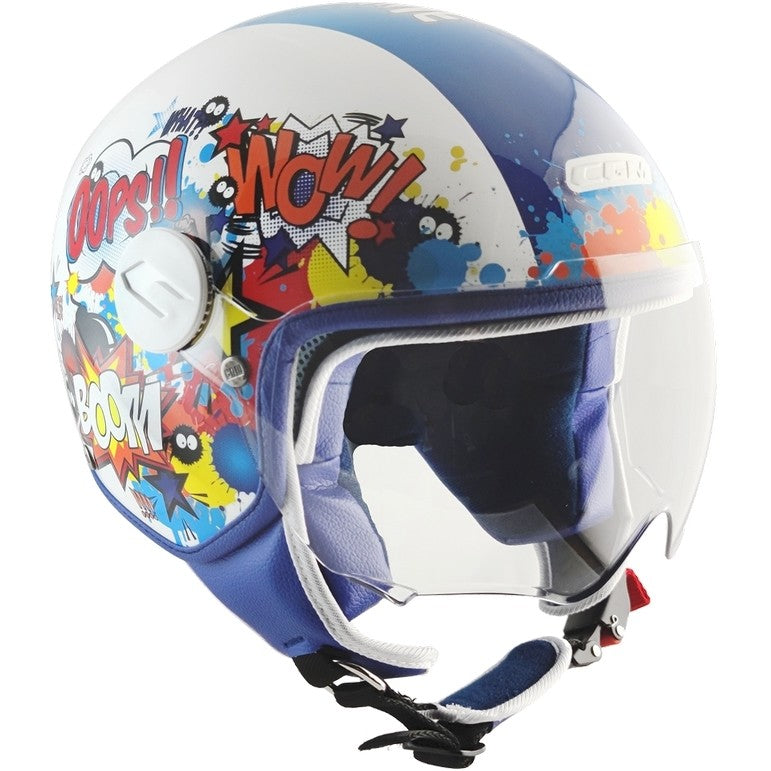 Casco 205G MAGIC COMICS Blu bianco sagomata