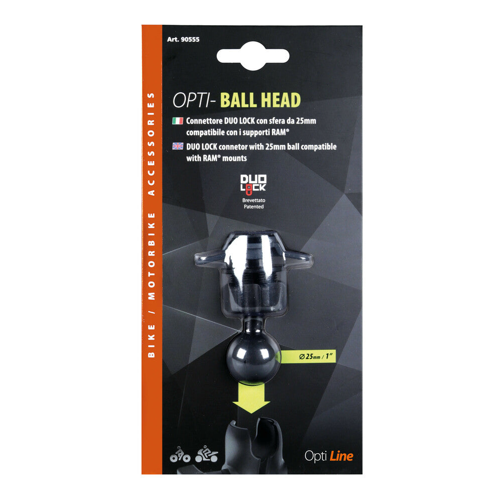 LAMPA Art. 90555, Titan Ball Head, Connettore DuoLock con sfera da 25 mm / 1” alexmotostore